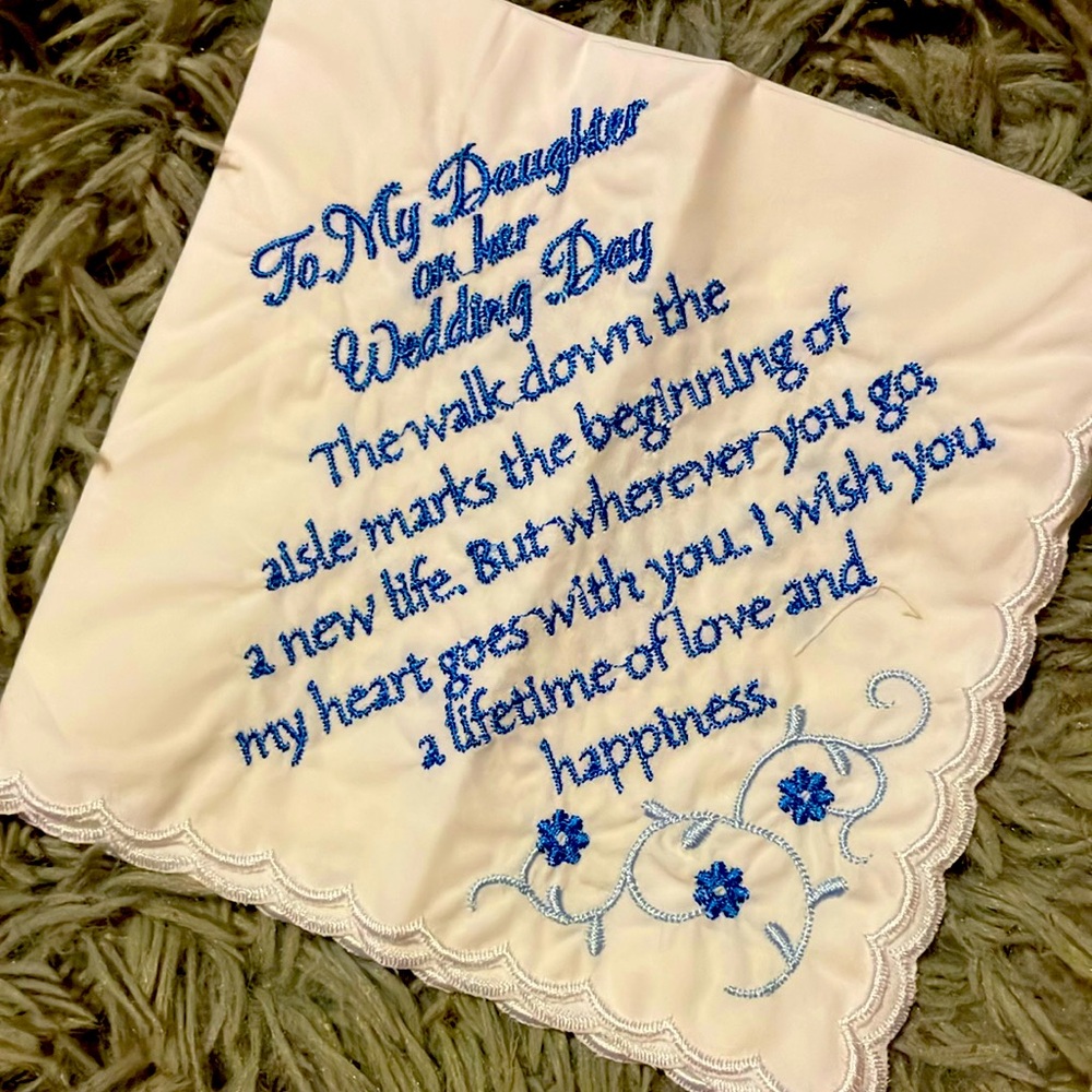 Embroidered Brides Wedding Handkerchief